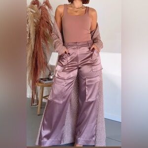 NWT Reset by Jane Satin Cargo Pants